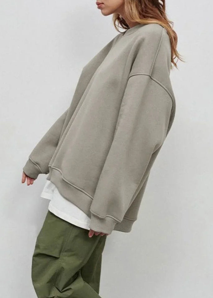 Minimalist Solid Crew Neck Oversize Sweatshirt