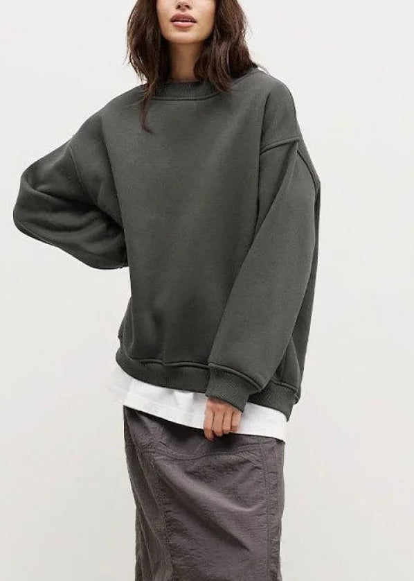 Minimalist Solid Crew Neck Oversize Sweatshirt