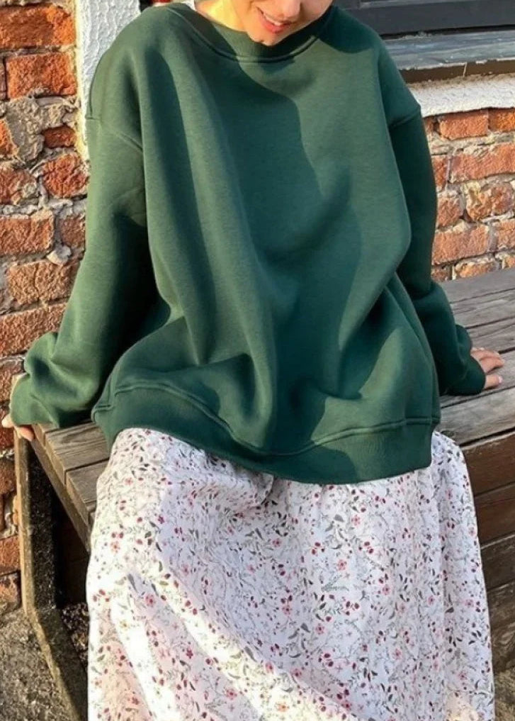 Minimalist Solid Crew Neck Oversize Sweatshirt