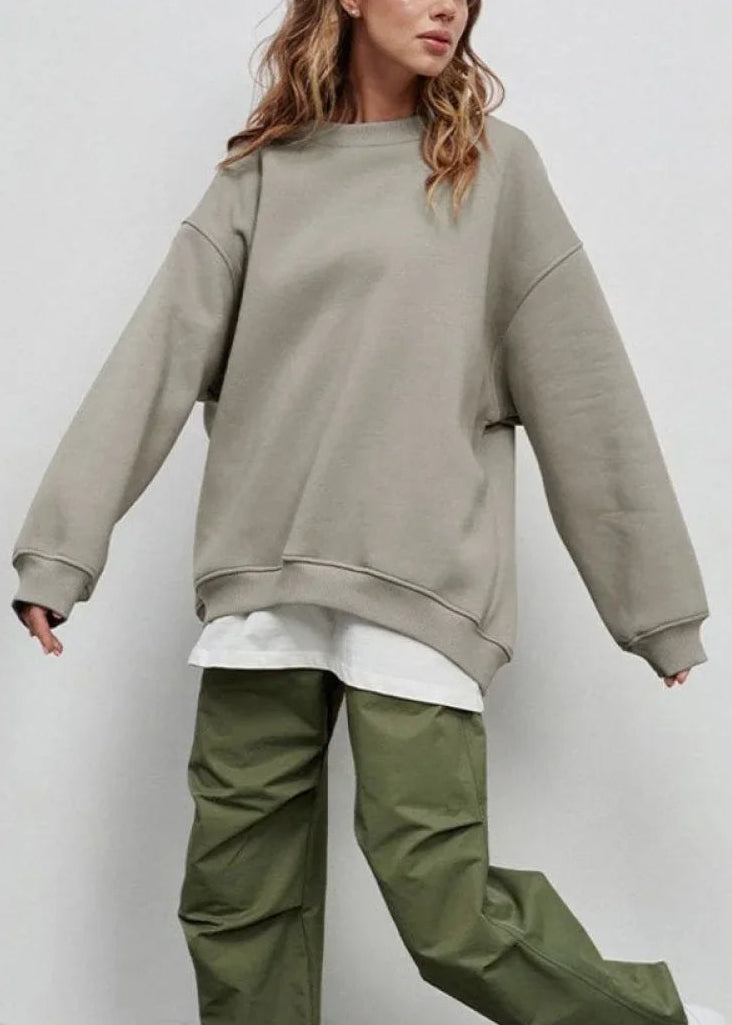 Minimalist Solid Crew Neck Oversize Sweatshirt