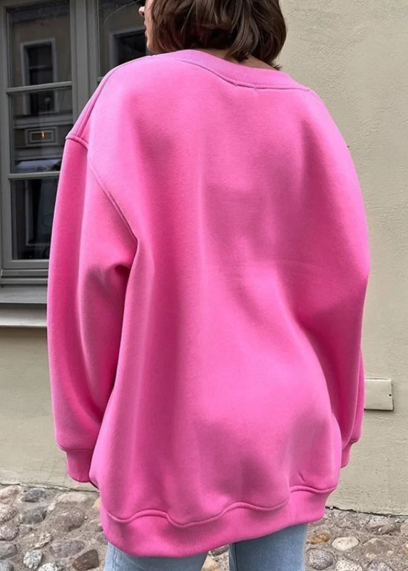 Minimalist Solid Crew Neck Oversize Sweatshirt