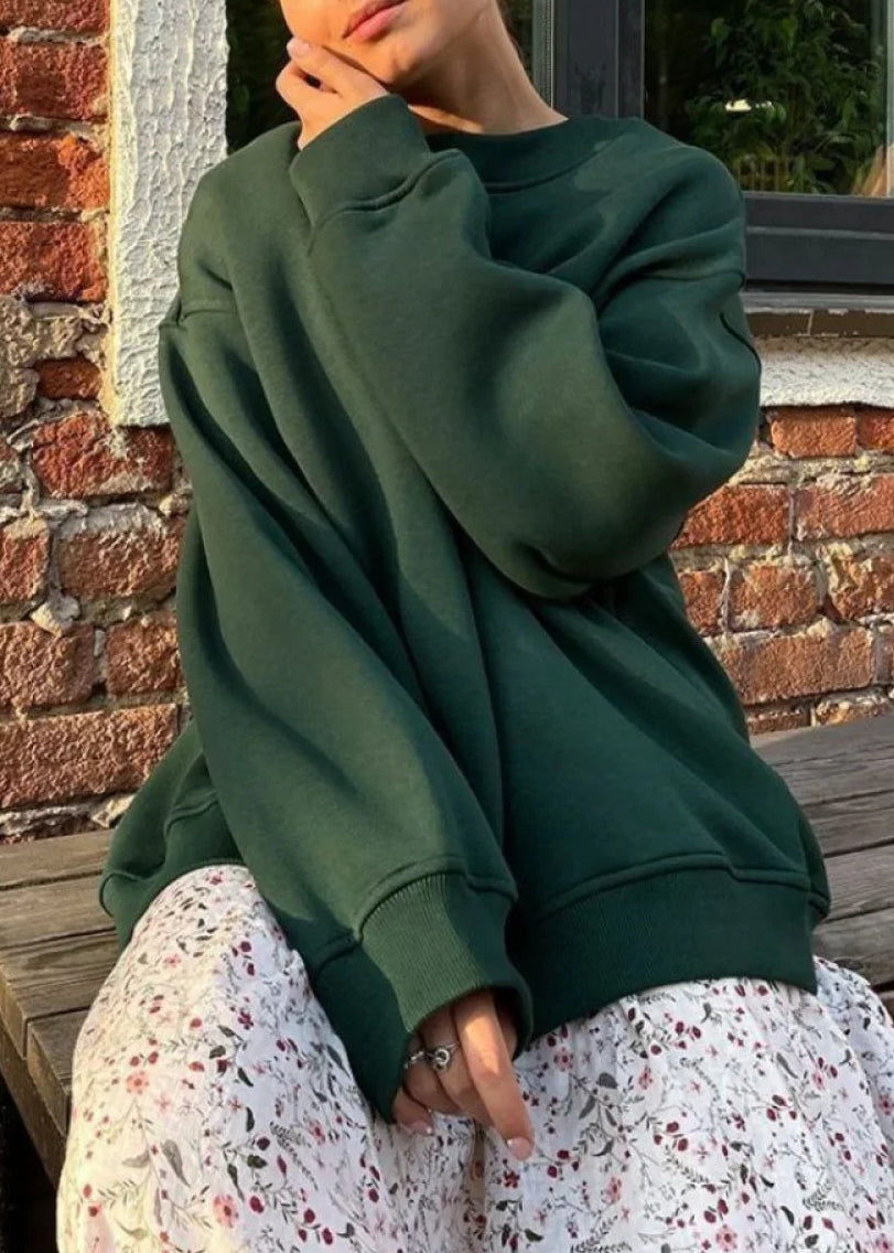 Minimalist Solid Crew Neck Oversize Sweatshirt