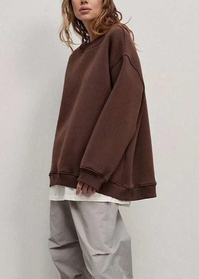 Minimalist Solid Crew Neck Oversize Sweatshirt