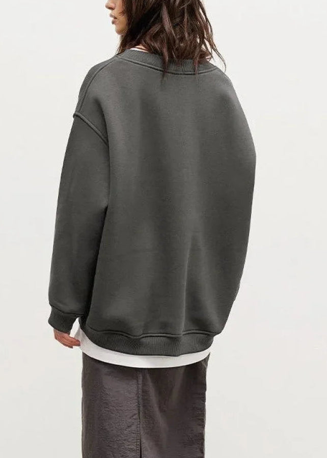 Minimalist Solid Crew Neck Oversize Sweatshirt