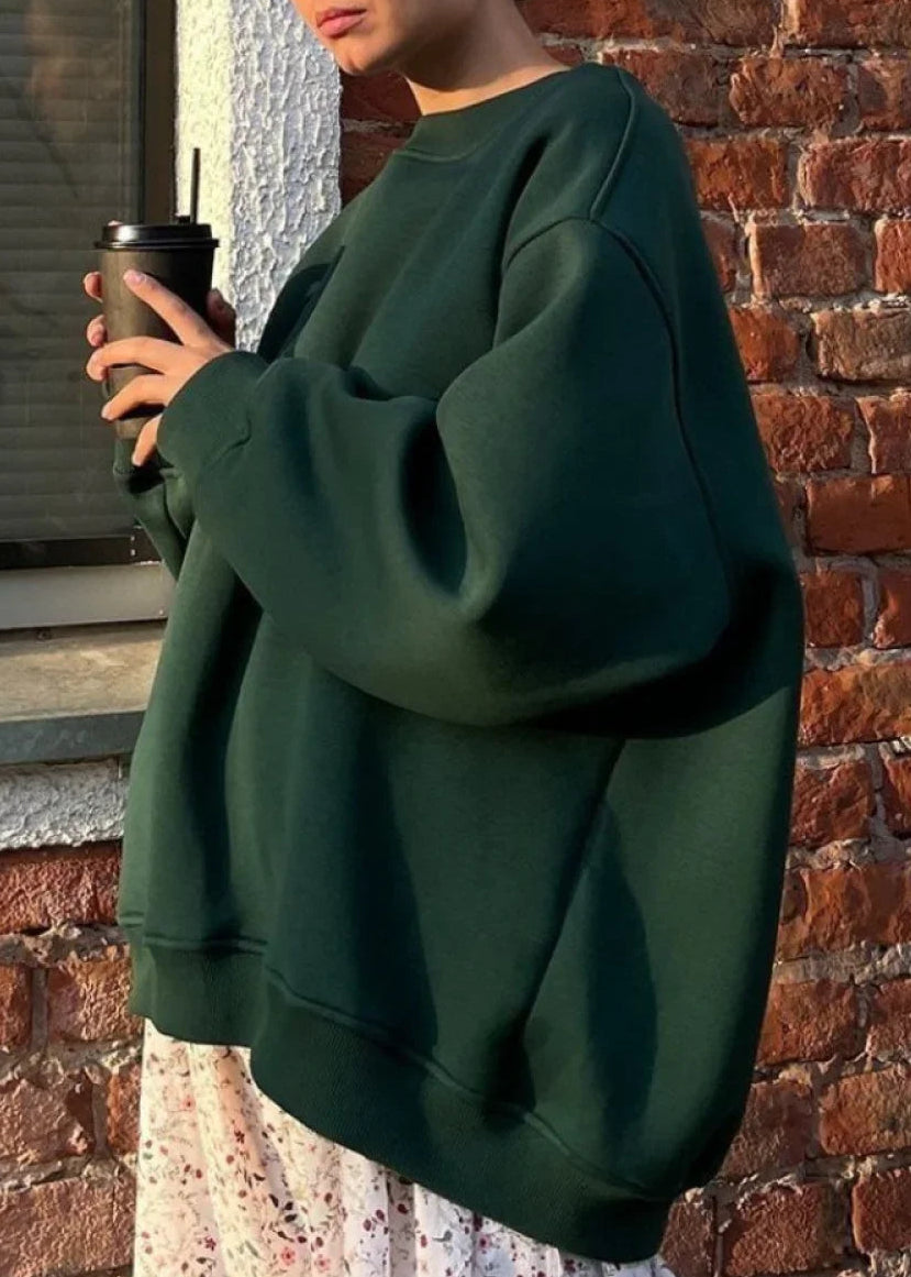 Minimalist Solid Crew Neck Oversize Sweatshirt