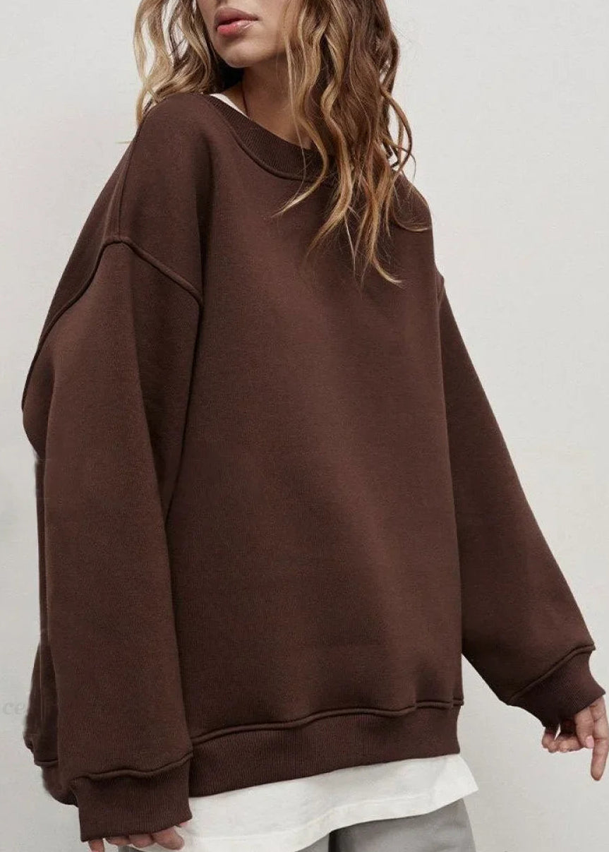Minimalist Solid Crew Neck Oversize Sweatshirt