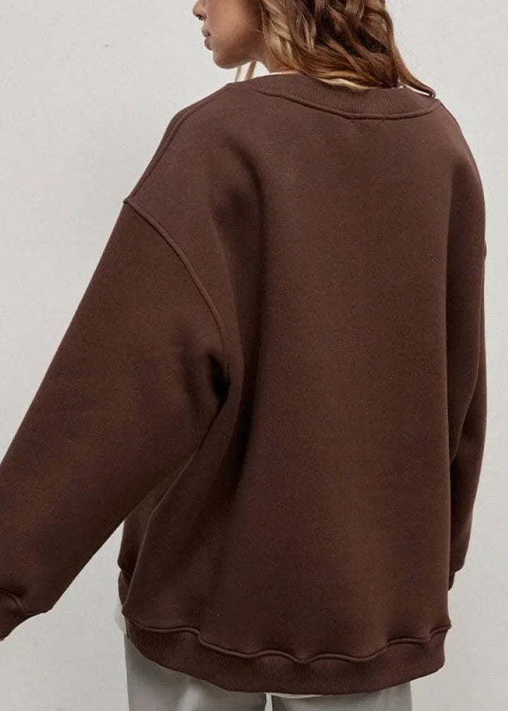 Minimalist Solid Crew Neck Oversize Sweatshirt