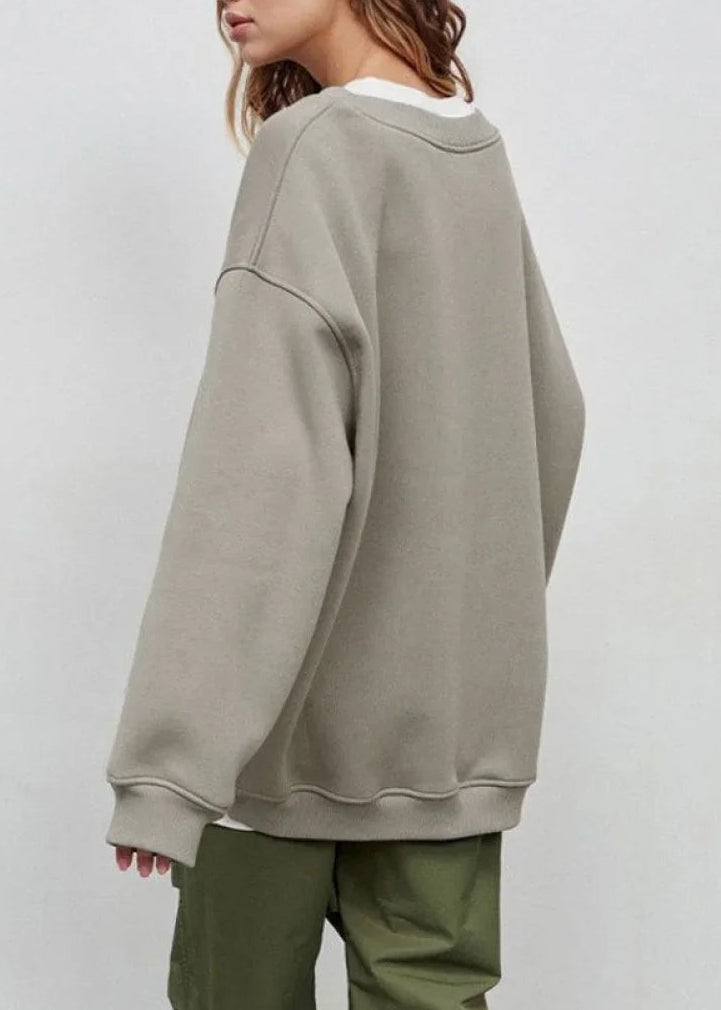 Minimalist Solid Crew Neck Oversize Sweatshirt