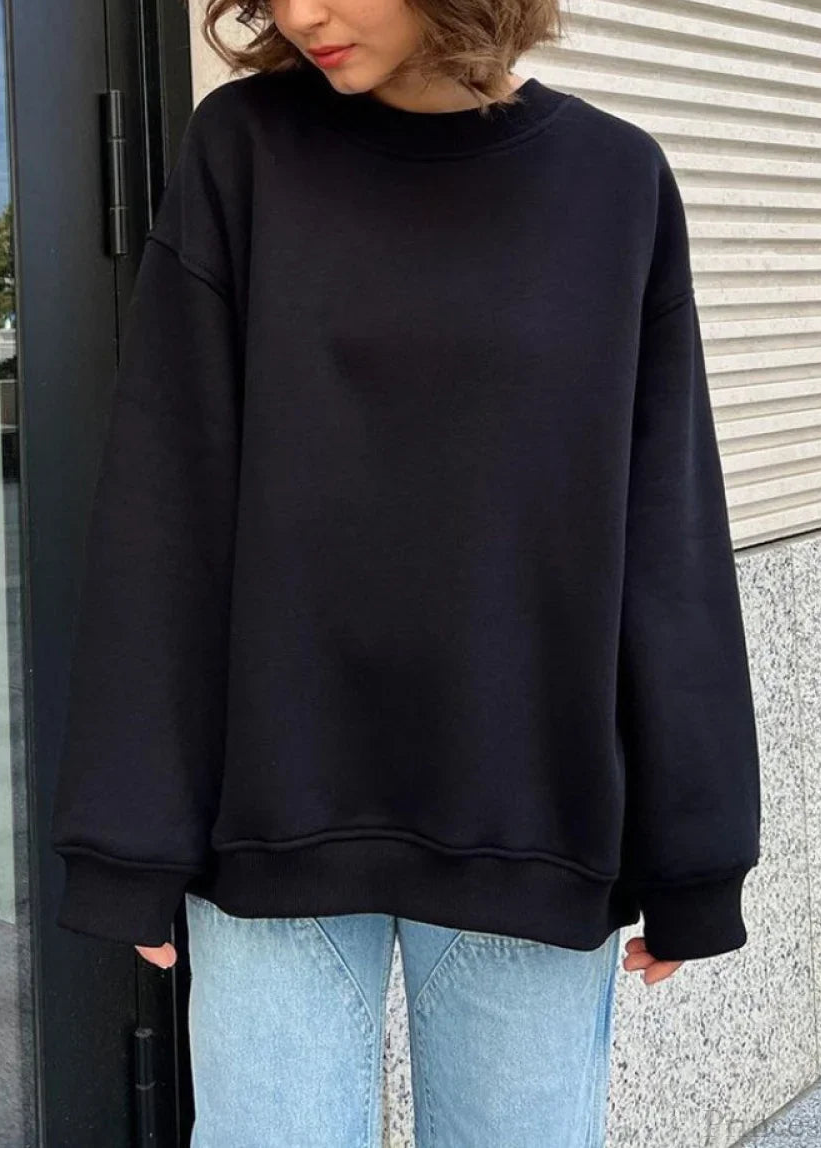 Minimalist Solid Crew Neck Oversize Sweatshirt
