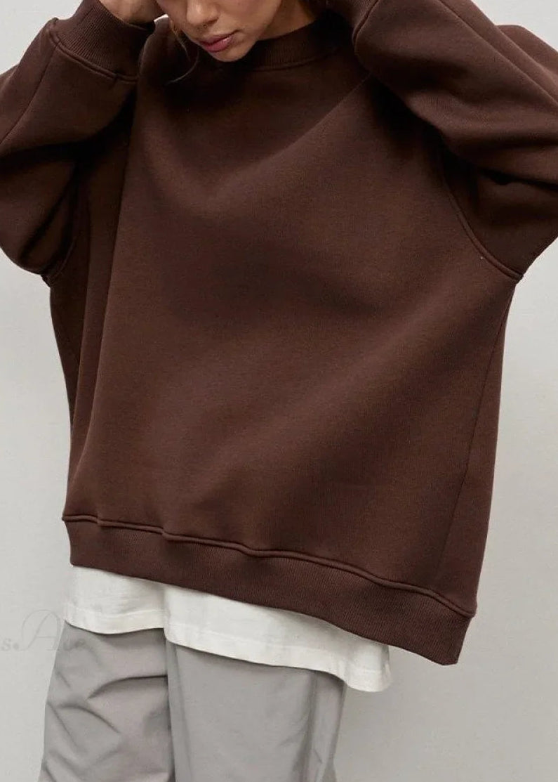 Minimalist Solid Crew Neck Oversize Sweatshirt