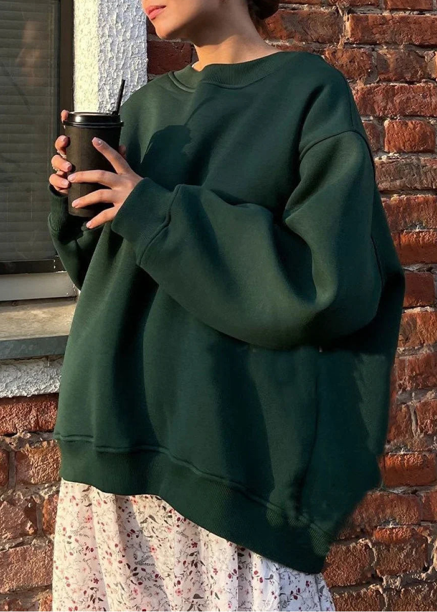 Minimalist Solid Crew Neck Oversize Sweatshirt