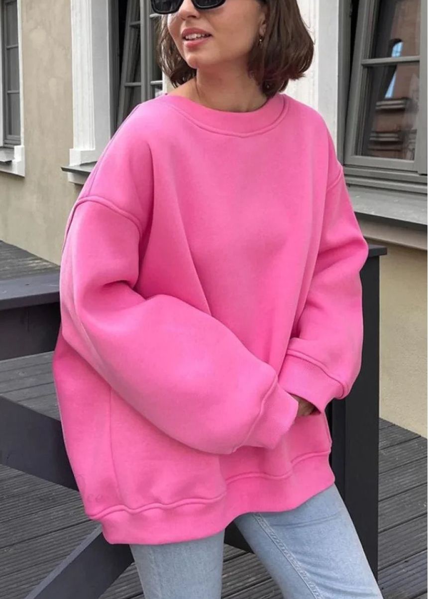 Minimalist Solid Crew Neck Oversize Sweatshirt