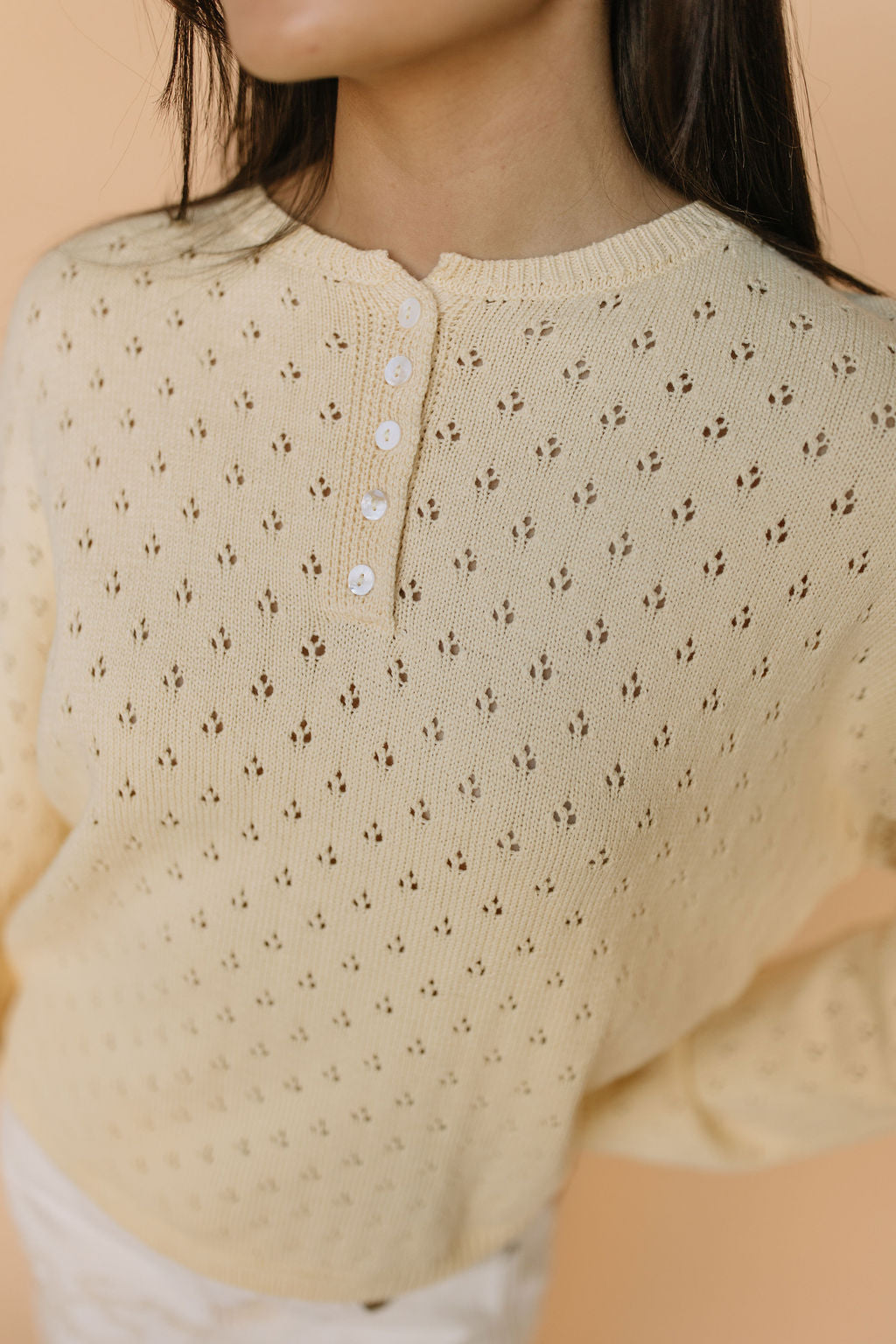 Jules Pointelle Sweater in Buttercup