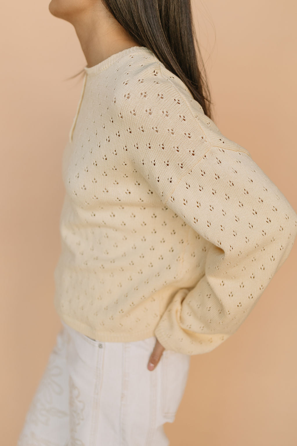 Jules Pointelle Sweater in Buttercup