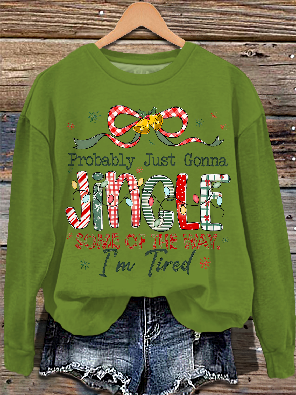 Probably Just Gonna Jingle Some Of The Way I'm Tired Laser Printed Long Sleeve Casual Top