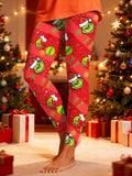 Christmas Grinch Print Leggings