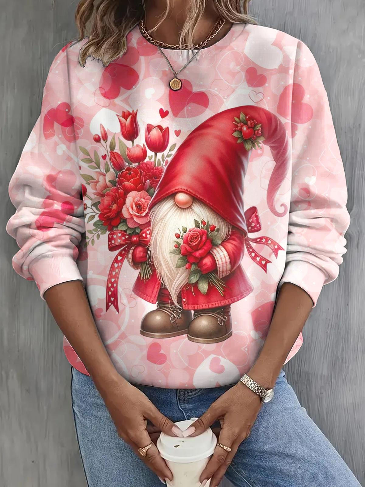 Valentine's Day Printed Long Sleeve Casual Top