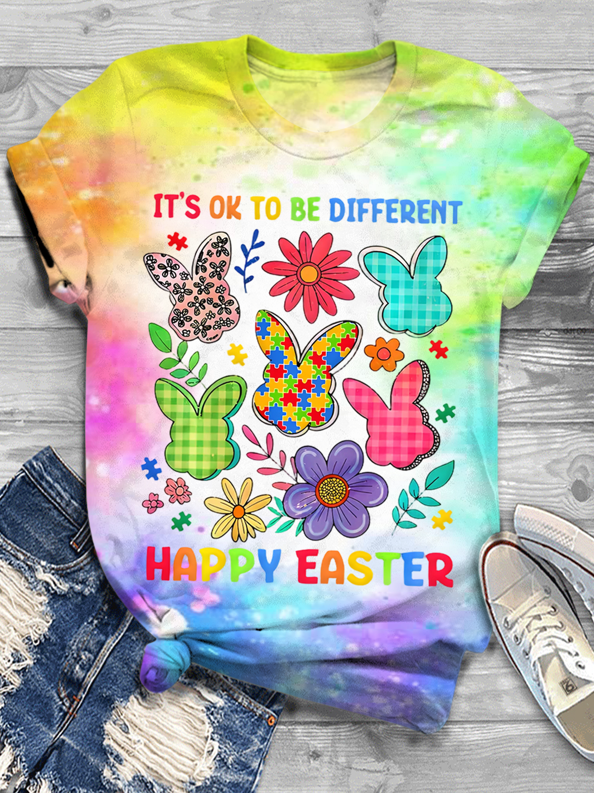 Autism Easter Crew Neck T-shirt