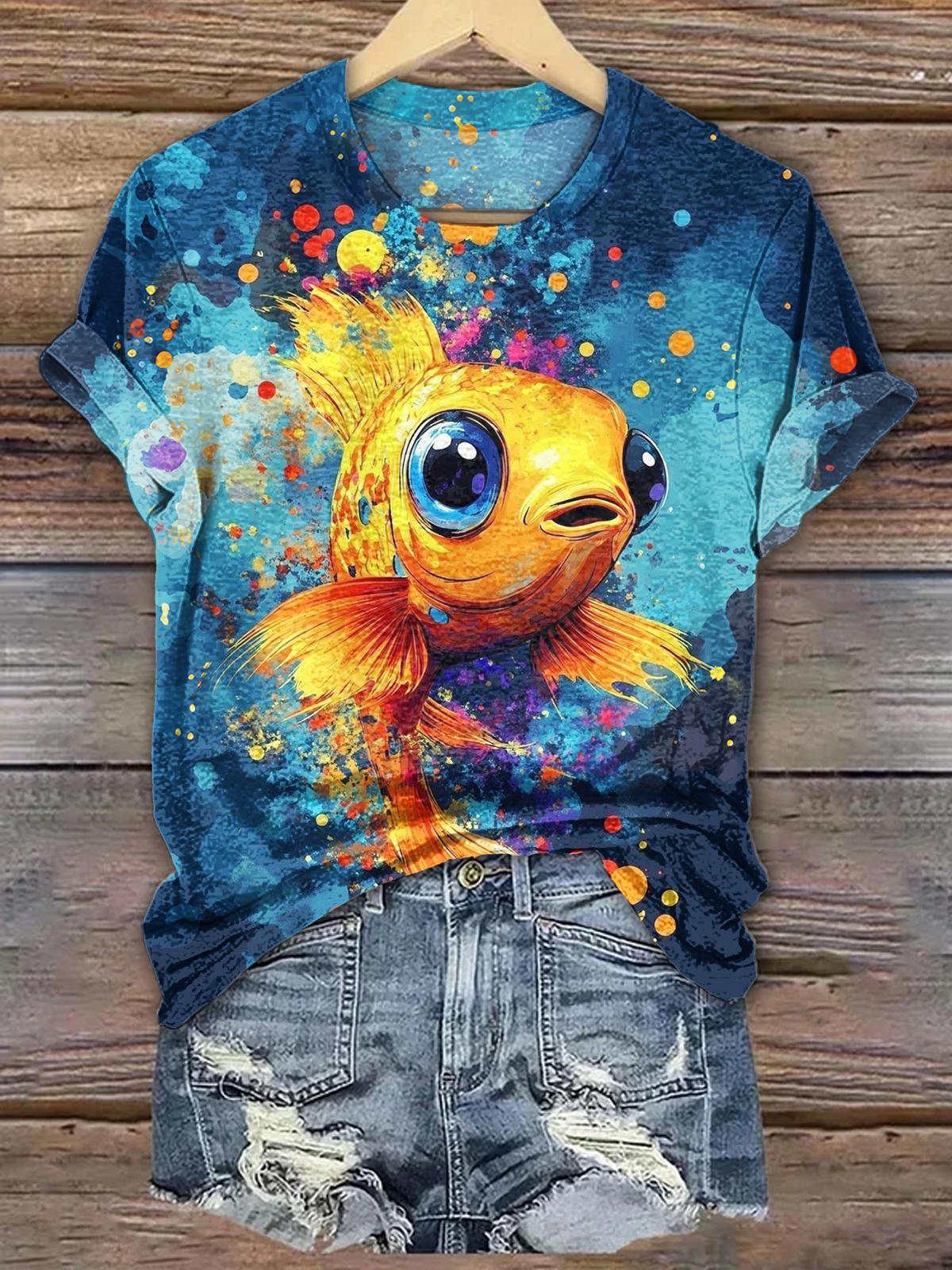 Fish Crew Neck T-shirt