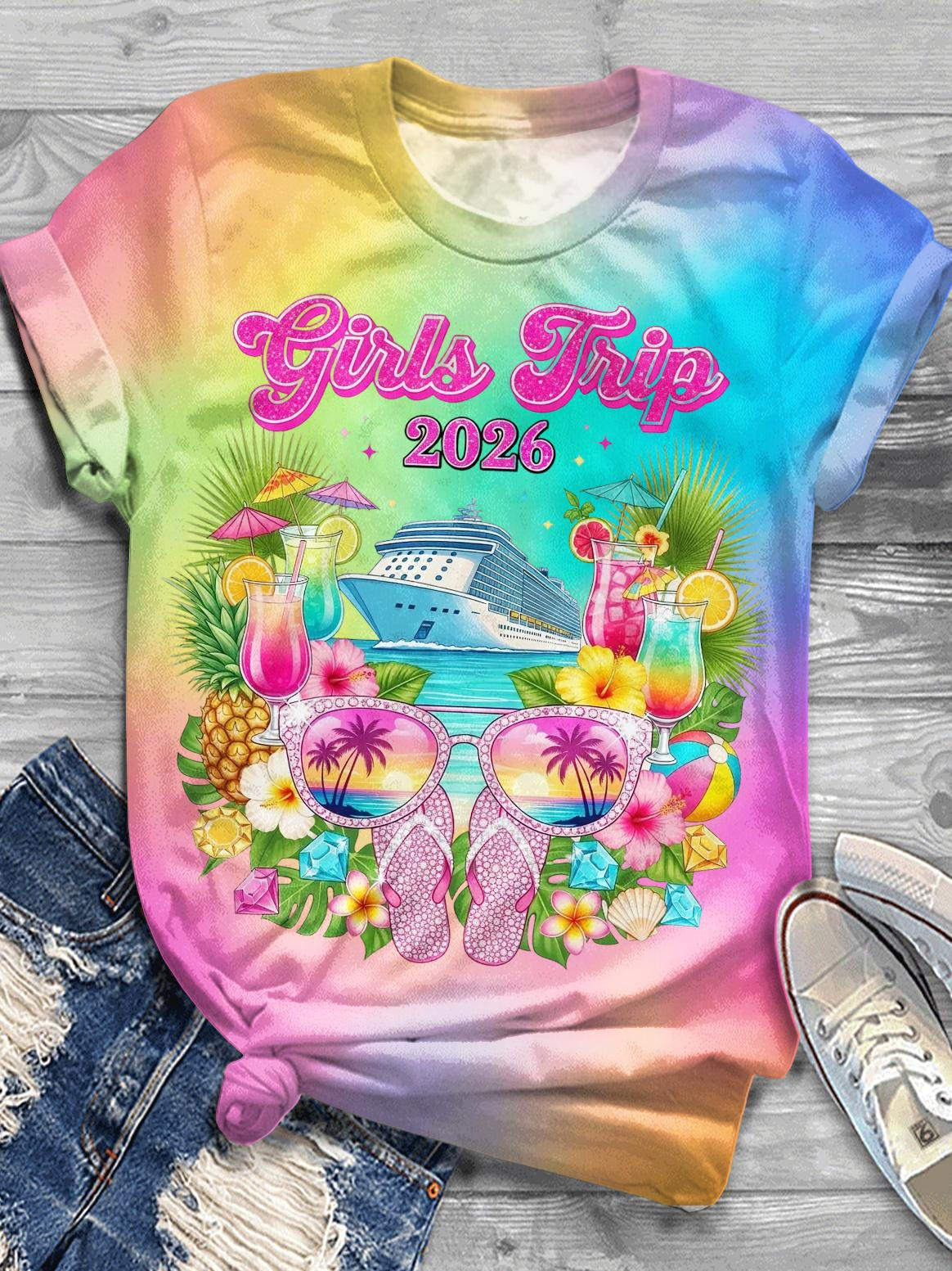 Girl Trip 2026 Crew Neck T-shirt