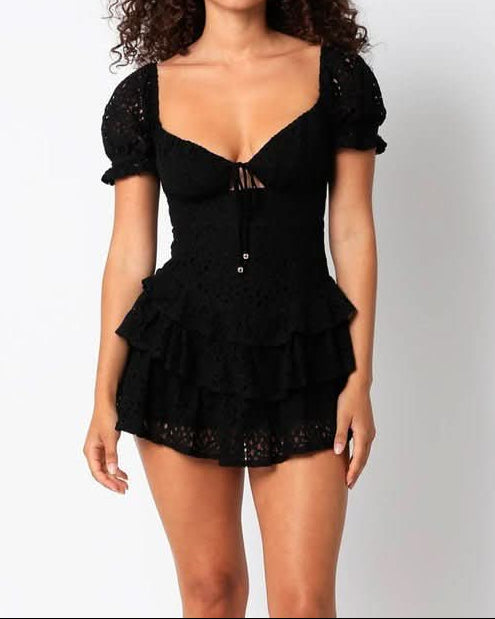 Penelope Black Lace Mini Dress
