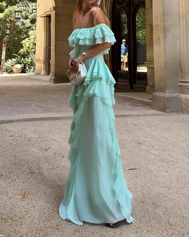 Mint Green Ruffle Maxi Dress