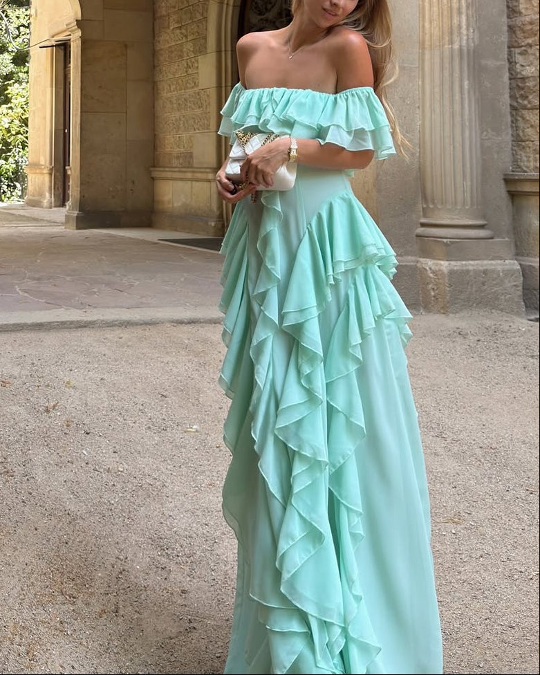 Mint Green Ruffle Maxi Dress